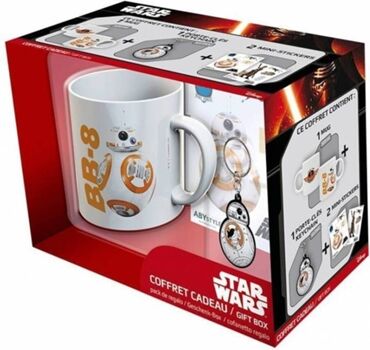 Star Wars Caixa Presente Caneca BB8 + Porta-Chaves + Autocolantes