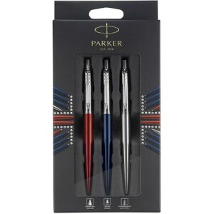 Parker Jotter London Trio Discovery Pack: Ballpoint Pen (Royal Blue), Gel Pen (Red Kensington) And Mechanical Pencil (Stainless Steel)