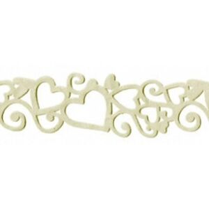 Clearance Stock Velvet Heart Trim - Plush Cream