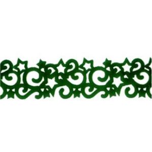 Clearance Stock Velvet Star Trim - Rich Green