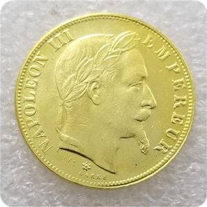 moreone 1859 France Empire Napoleon Bonaparte Commemorative Collectible Souvenirs Golden Coins