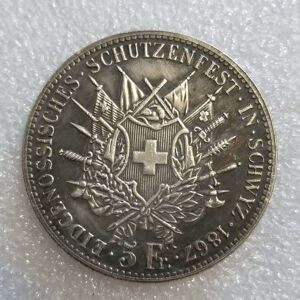 onceagain 1867 Switzerland  Commemorative Collectible Souvenirs  Silver Coins
