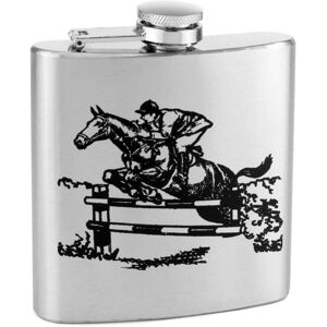 Horse & Rider Show Jumping 6oz Stainless Steel Hip Flask