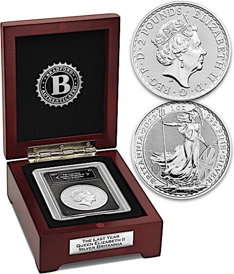 The Bradford Exchange 2023 Queen Elizabeth II One Oz. Silver Britannia Coin