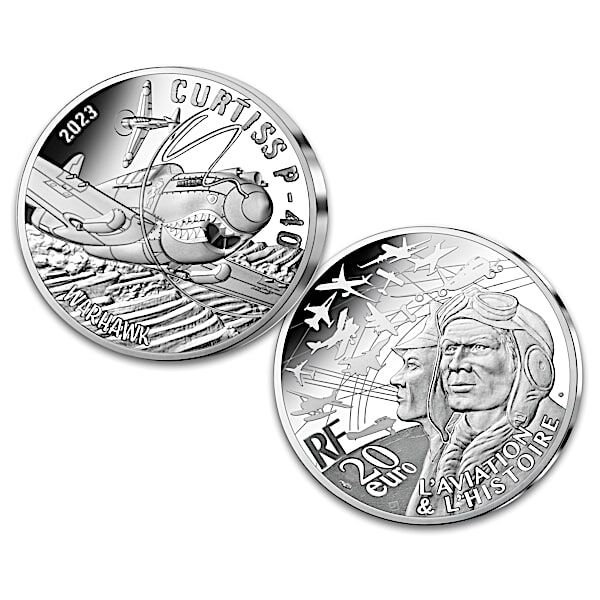 The Bradford Exchange Curtiss P-40 Warhawk Coin: 44.4 Grams Of 90% Silver