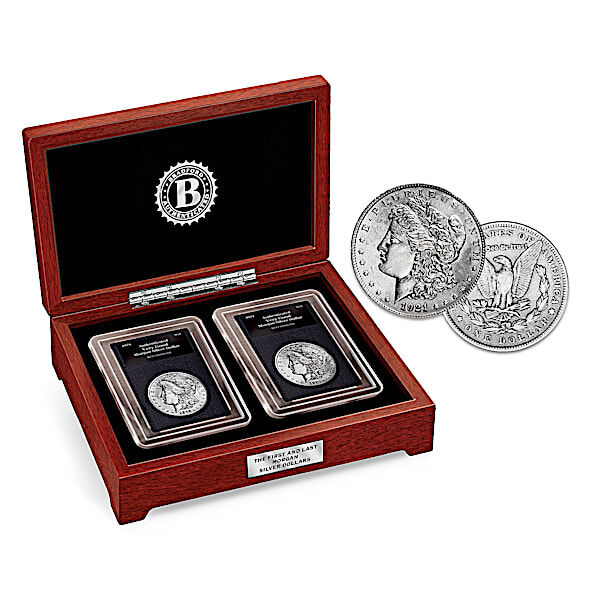 Bradford Authenticated Morgan Silver Dollar Coin Set: The First And Last Morgan