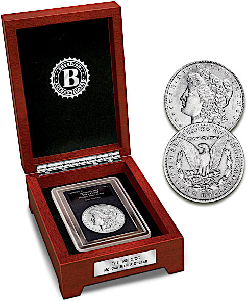 Bradford Authenticated Coin: The 1900 Double Mint-Mark Morgan Silver Dollar Coin