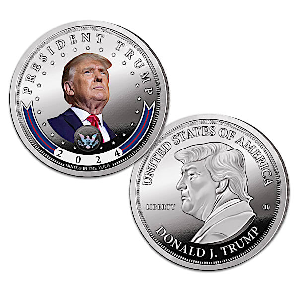 The Bradford Exchange Donald Trump 2024 Silver-Plated Proof Coin Collection