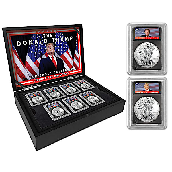 The Bradford Exchange Donald Trump American Silver Eagle Collection With Display