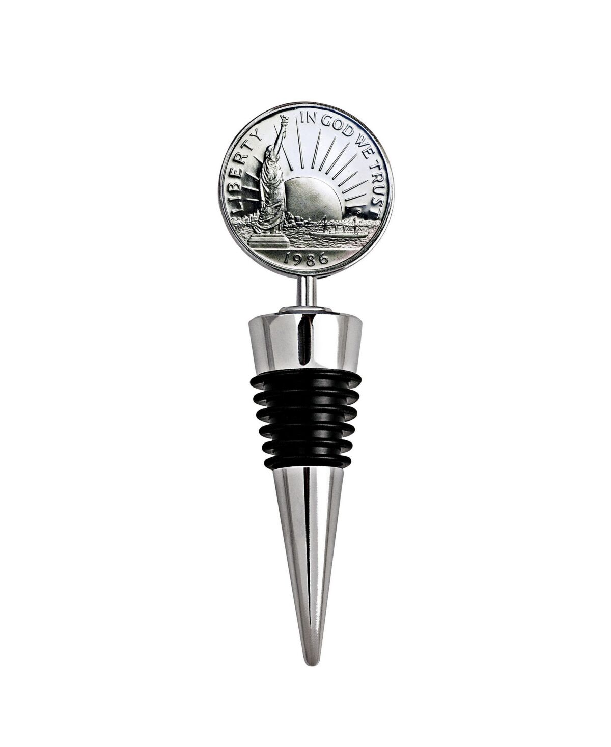 American Coin Treasures Statue of Liberty Commemorative Half Dollar Coin Wine Stopper - Multi