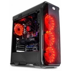 LC-Power 988B - Midi-Tower Black / Red-LED / USB3