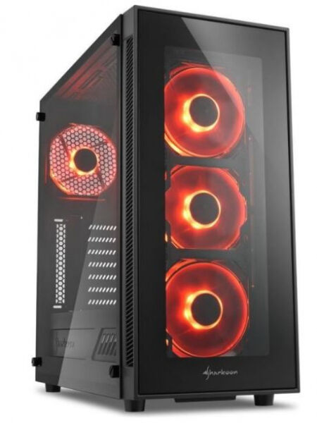 Sharkoon TG5 Glass Red - Midi-Tower Schwarz/Red