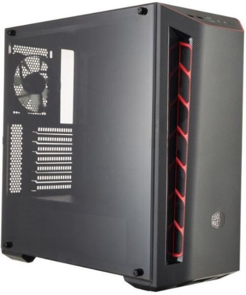 Cooler Master MasterBox MB510L - Midi-Tower Gehäuse Schwarz/Rot - mit Window-Kit