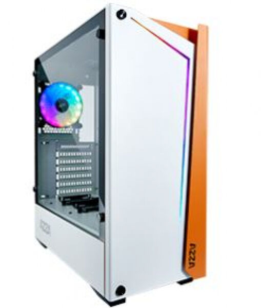 AZZA Apollo 430W-DF2 - Midi-Tower / Tempered Glass - Weiss/Orange