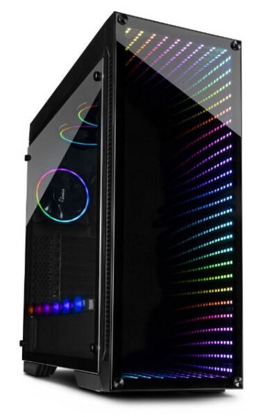 Inter-Tech X-908 Infini2 - Midi-Tower Schwarz / 2 x 120mm RGB Lüfter