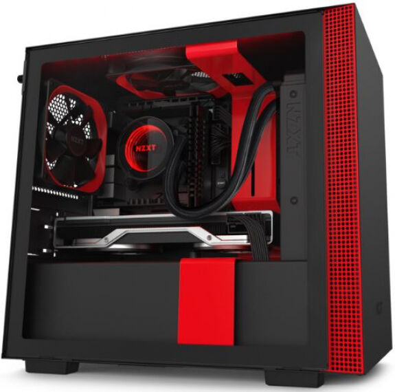 NZXT H210i - Mini-Tower Gehäuse / Tempered Glass - Schwarz/Rot