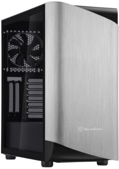 Silverstone SETA A1 - Midi Tower Gehäuse Schwarz/Silber / Tempered Glass