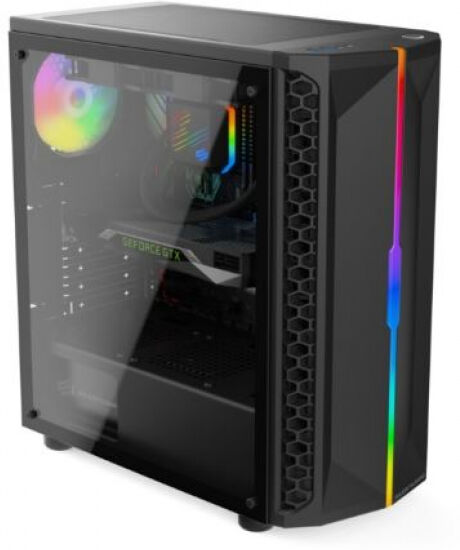 SilentiumPC Signum SG1Q EVO TG ARGB - Midi-Tower Gehäue Schwarz / Tempered Glass