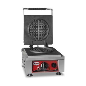 GMG - Waffeleisen American - 1x (Ø 16 x 1,5cm) - 50° bis 300°C Feste Backplatte aus Gusseisen - Fettfangrinne - Gehäuse Edelstahl