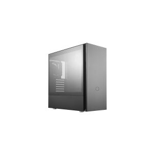 Cooler Master Silencio S600 - Seamless Tempered Glass - tower - ATX - sidepanel med vindue (hærdet glas) - ingen strømforsyning (ATX / PS/2) - sort - USB/Lyd