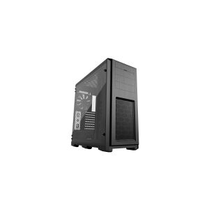 Phanteks Enthoo Pro Tempered Glass - Tower - udvidet ATX - sidepanel med vindue (hærdet glas) - ingen strømforsyning - sort satin - USB/Lyd