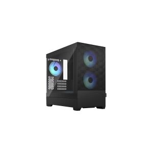 Fractal Design Pop Mini Air RGB - Tower - micro-ATX - sidepanel med vindue (hærdet glas) - ingen strømforsyning (ATX) - sort TG-lystone - USB/Lyd - for Fractal Design Model D, Type D