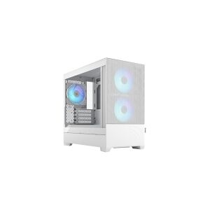 Fractal Design Pop Mini Air RGB - Tower - micro-ATX - sidepanel med vindue (hærdet glas) - ingen strømforsyning (ATX) - hvid TG klar tone - USB/Lyd -