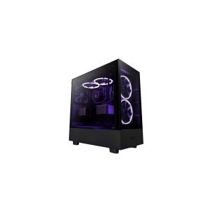 NZXT H series H5 Elite - Mid tower - udvidet ATX - sidepanel med vindue (hærdet glas) - ingen strømforsyning - sort - USB/Lyd