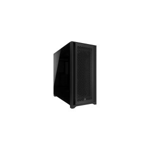 Corsair Microsystems CORSAIR 5000D CORE AIRFLOW - Mid tower - ATX - sidepanel med vindue (hærdet glas) - ingen strømforsyning (ATX) - sort - USB/Lyd