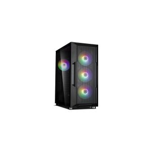 Zalman i3 NEO - Mid tower (hærdet glas) - ingen strømforsyning (PS/2) - sort - USB/Lyd