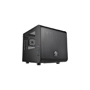 Thermaltake Core V1 - Tower - mini ITX - sidepanel med vindue - ingen strømforsyning - sort - USB/Lyd