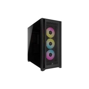Corsair iCUE 5000D RGB Airflow - Mid tower - ATX étendu - panneau latéral fenêtré (verre trempé) - pas d'alimentation (ATX) - noir - USB/Audio - Publicité