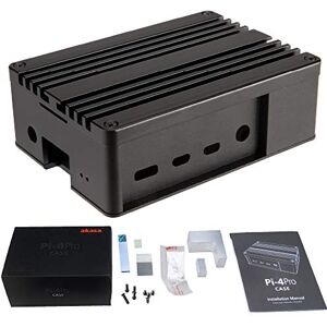 Akasa Pi-4 Pro Boîtier sans Ventilateur pour Raspberry Pi, Entièrement en Aluminium, Kit Thermique, eTeknix Editor's Choice Award, Compatible avec Raspberry Pi 4 modèle B, Noir, A-RA08-M2B - Publicité