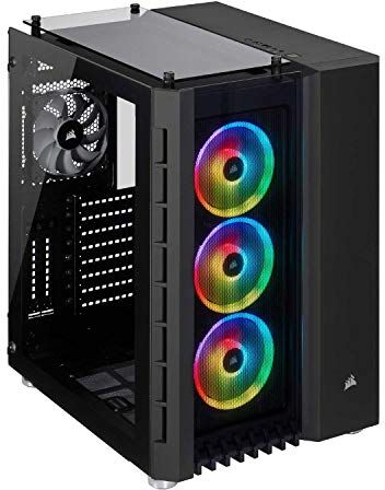 Cc Corsair CRYSTAL SERIES 680X RGB (Smart ATX RGB chassi, Härdat Glas, RGB Mål Fläktar) Svart