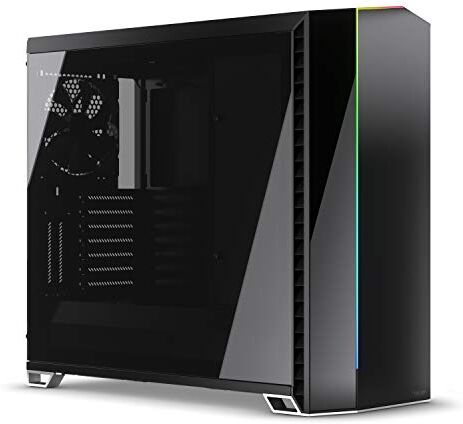 FD-C-VER1A-02 Fractal Design Vector RS Blackout Dark TG – RGB – ATX Tower-hölje, svart, mörk tonad – redo för vattenkylning – dammfilter – anpassningsbara effekter – USB 3.1 Gen 2 typ-C anslutning