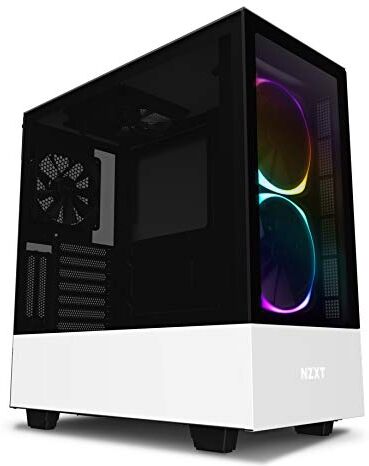 CA-H510E-W1 NZXT H510 Elite Förstklassigt mittorn ATX chassi PC-spelchassi Glaspanel av dubbelhärdat glas Främre I/O USB Typ-C-port Integrerad RGB-belysning Redo för vattenkylning Vit/svart