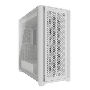 Corsair 5000D CORE AIRFLOW Mid Tower ATX PC Case – No Fans Included – Tempered Glass Side Panel – High-Airflow Design – Spacious Interior For Multiple 360mm Radiators – White