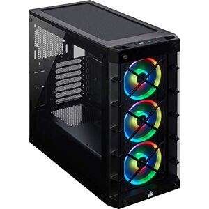 Corsair iCUE 465X RGB Tempered Glass Mid-Tower ATX Smart Case (Tempered Glass Side & Front Panels, Three LL120 RGB Fans Included, Expansive Storage, Removable Dust Filters) - Black