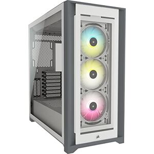 iCUE 5000X RGB Tempered Glass Mid-Tower ATX Smart Case (Four Tempered Glass Panels, Corsair RapidRoute Cable Management System, Three Included 120mm RGB Fans, Smart RGB Lighting) White