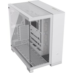 Corsair 6500X Mid-Tower ATX Dual Chamber PC Case – Panoramic Tempered Glass – Reverse Connection Motherboard Compatible – No Fans Included – White