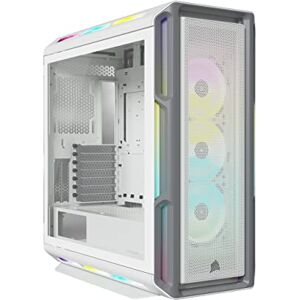 iCUE 5000T RGB Mid-Tower ATX PC Case (208 Individually Addressable RGB LEDs, Fits Multiple 360mm Radiators, Three CORSAIR LL120 RGB Fans & COMMANDER CORE XT Controller Included) White