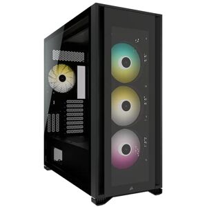 Corsair iCUE 7000X RGB Full-Tower ATX PC Case (Three Tempered Glass Panels, Four Included 140mm RGB Fans, Easy Cable Management, Smart RGB and Fan Speed Control, Spacious Interior) Black