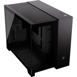 Corsair 2500X Small-Tower mATX Dual Chamber PC Case – Panoramic Tempered Glass – Reverse Connection Motherboard Compatible – No Fans Included – Black