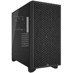 Corsair 3000D AIRFLOW Mid-Tower PC Case – 3-Pin Fans – Four-Slot GPU Support – Fits up to 8x 120mm Fans – High-Airflow Design – Black