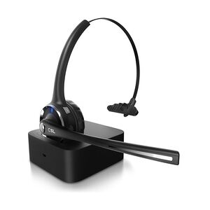 CSL Mono Bluetooth Headset mit Ladestation, Kopfhörer mit flexiblem Mikrofon, Multipoint, kabellos, leicht, freisprechen, Chat Callcenter Meeting