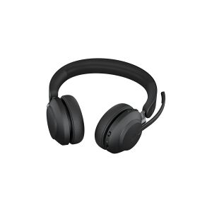 GN Audio Jabra Evolve2 65 UC Stereo - Headset - på øret - Bluetooth - trådløs - USB-C - støjisolerende - sort