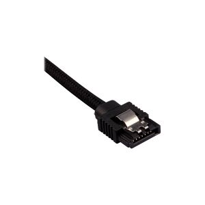 Corsair Microsystems CORSAIR Premium Sleeved - SATA-kabel - Serial ATA 150/300/600 - SATA (han) til SATA (han) - 30 cm - sort