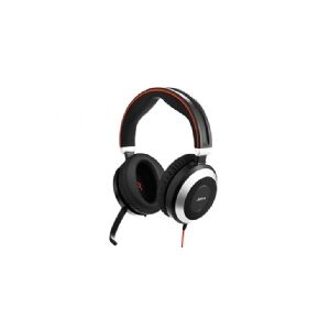 GN Audio Jabra Evolve 80 MS stereo - Headset - fuld størrelse - kabling - aktiv støjfjerning - 3,5 mm jackstik - Certified for Skype for Business
