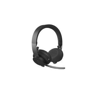 Logitech Zone Wireless - Headset - på øret - Bluetooth - trådløs - aktiv støjfjerning - støjisolerende - grafit - Certified for Microsoft Teams