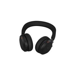 GN Audio Jabra Evolve2 75 - Headset - på øret - Bluetooth - trådløs, kabling - aktiv støjfjerning - USB-A - støjisolerende - sort - Certified for Microsoft Teams